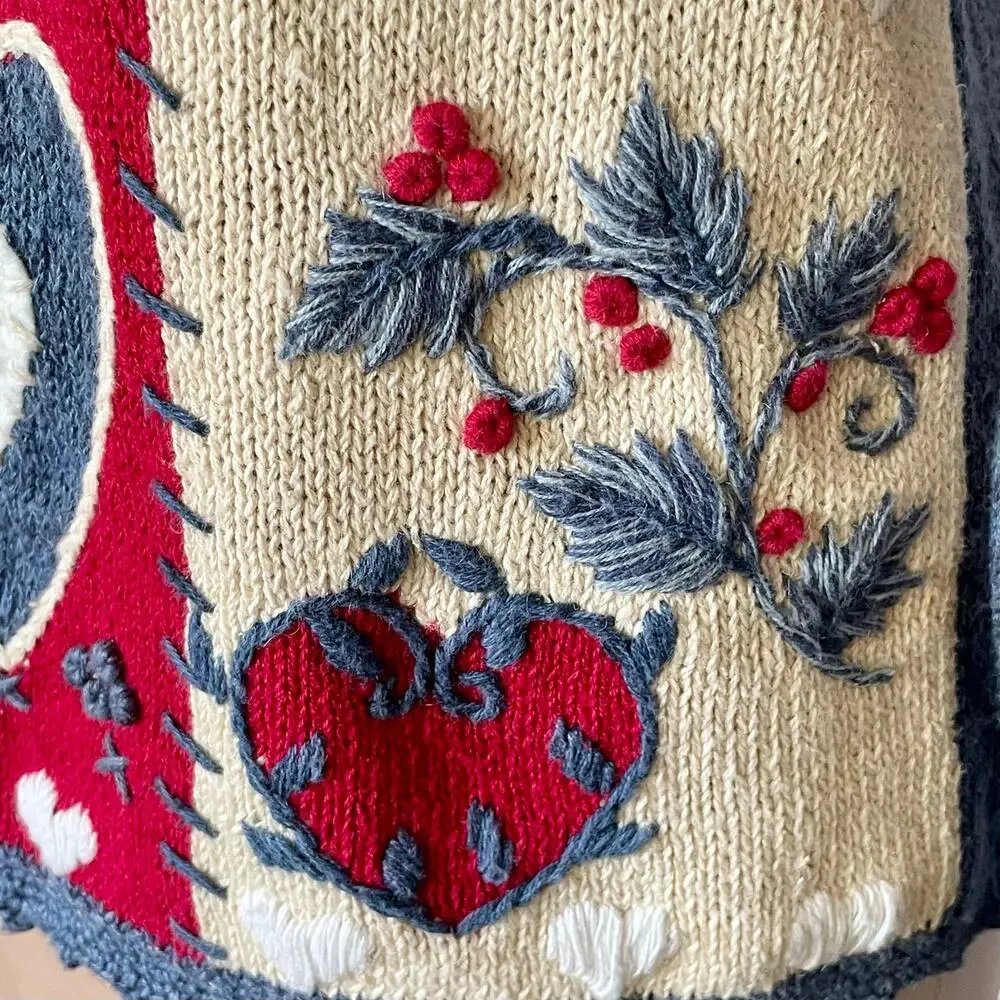 Heirloom Collection Vintage 90s Y2K Patchwork Cardigan SMALL Cottagecore Hearts
